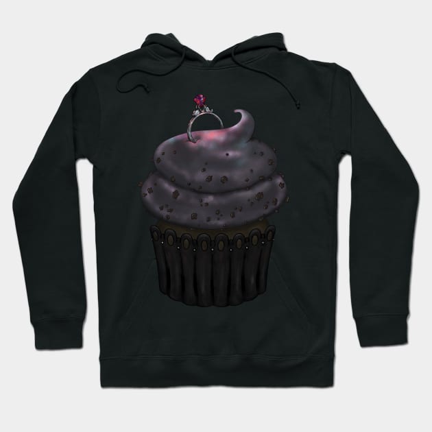 Sweet Engagement Cupcake - Dark Chocolate Hoodie by Thedustyphoenix